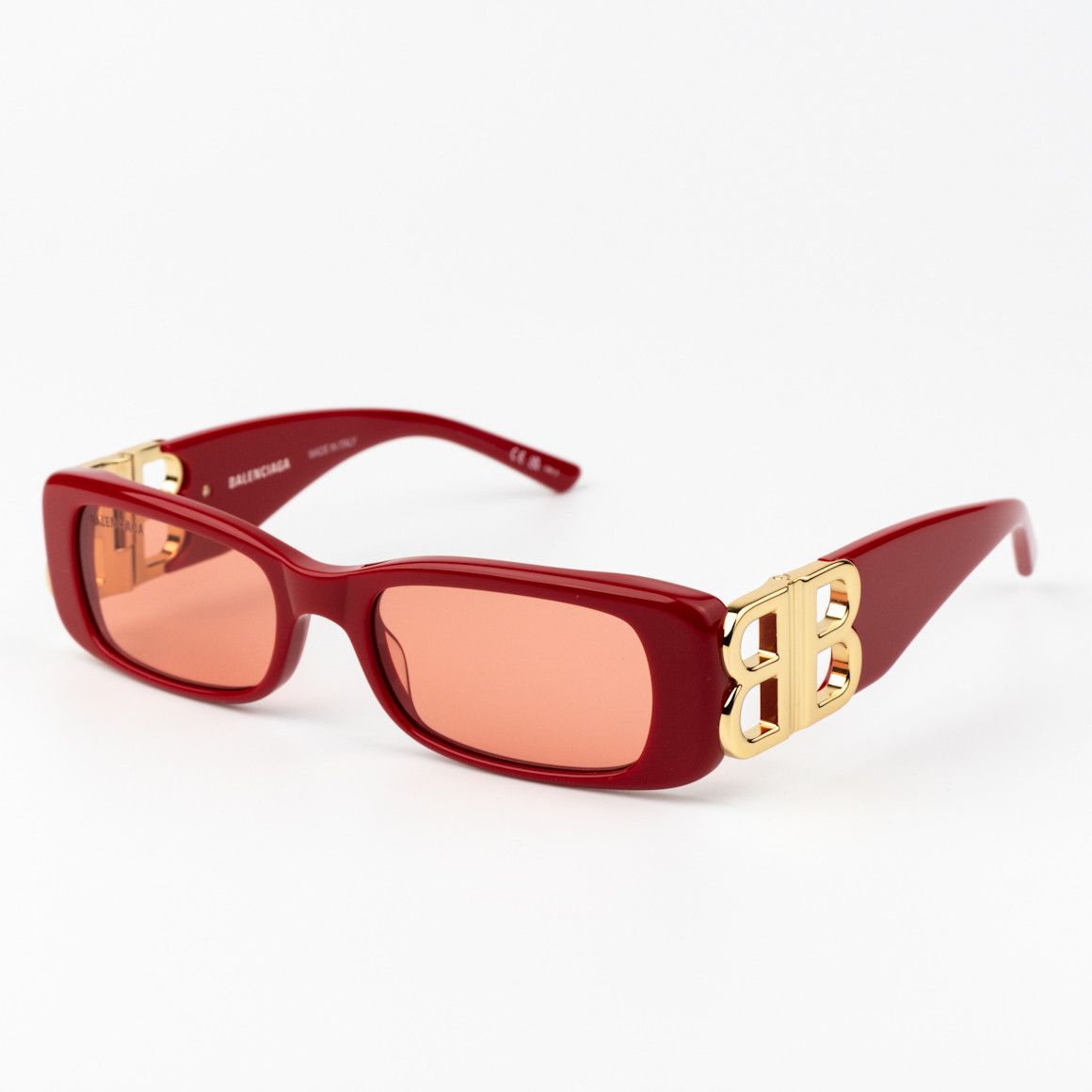Balenciaga NEW Balenciaga BB0096S 003 Red Rectangle Unisex Sunglasses Size ONE SIZE - 3 Thumbnail