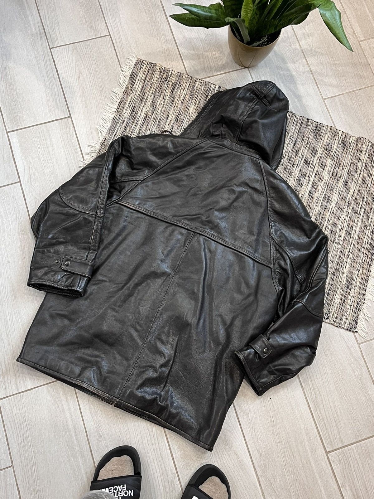 Vintage Vintage Avantgarde Leather Jacket 80s rare retro Size US L / EU 52-54 / 3 - 3 Thumbnail