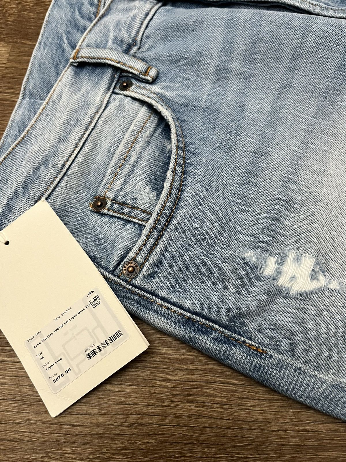Acne Studios Aene Studios 1981M FN Light Blue Vintage Size US 32 / EU 48 - 4 Thumbnail