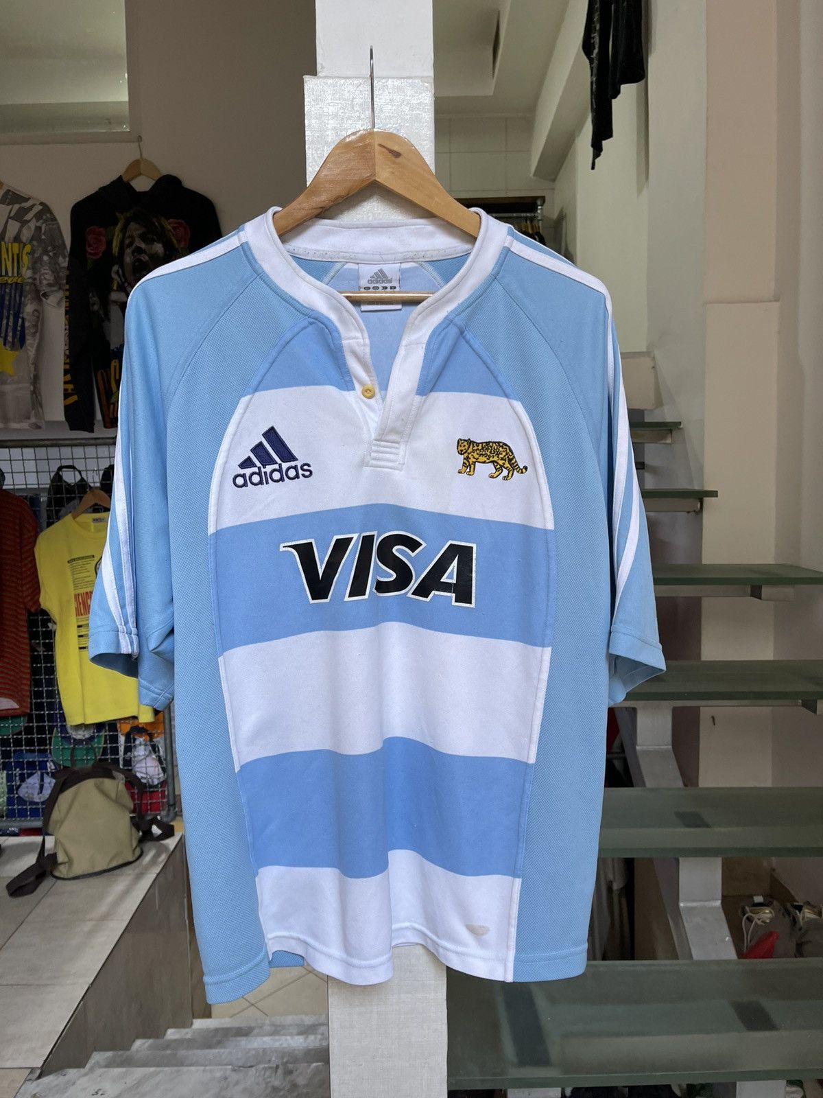 Adidas Vintage Argentina Rugby Jersey Size US L / EU 52-54 / 3 - 1 Thumbnail