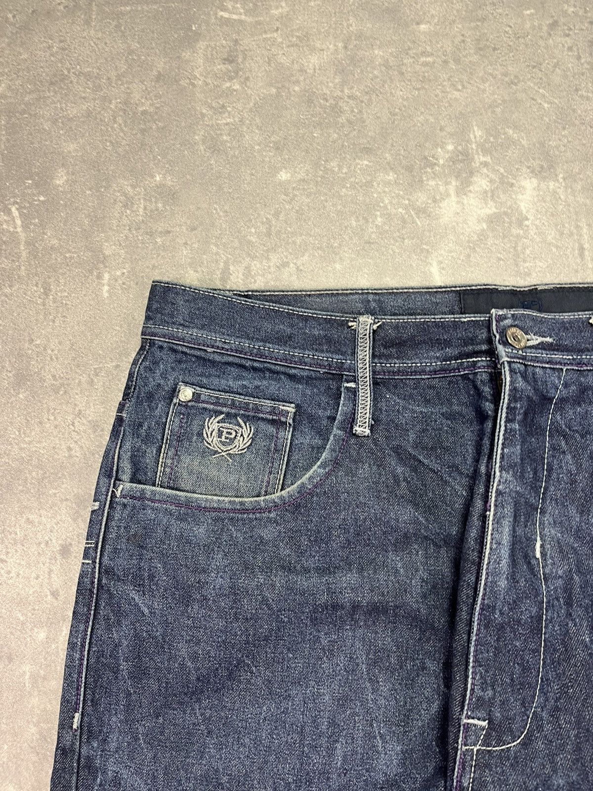 Phat Farm 2000s Y2K Phat Farm Washed Heavy Mega Baggy Denim Jeans 40 Size US 40 / EU 56 - 5 Thumbnail