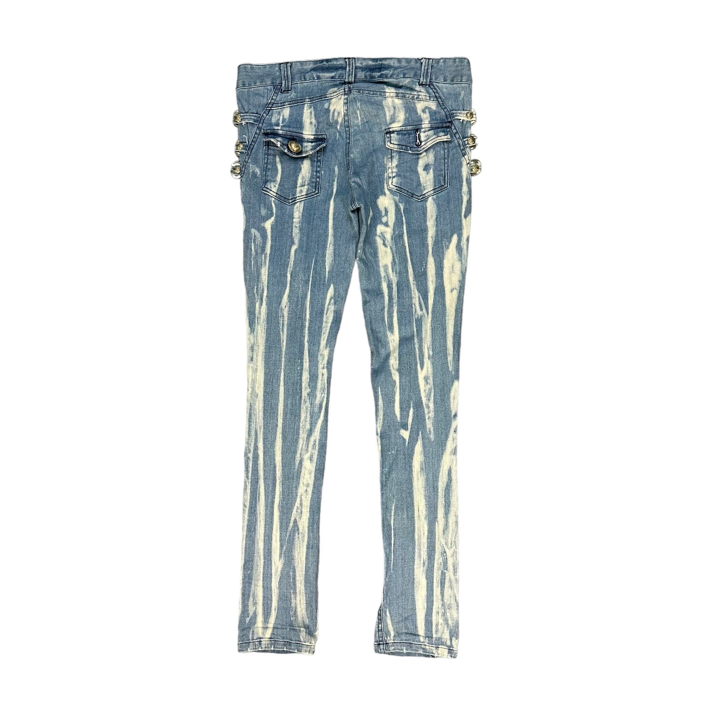 Japanese Brand DIALLE LAISEN DISTRESSED FASHION LIGHT WASH JEANS #8847-031 Size 33" - 10 Thumbnail