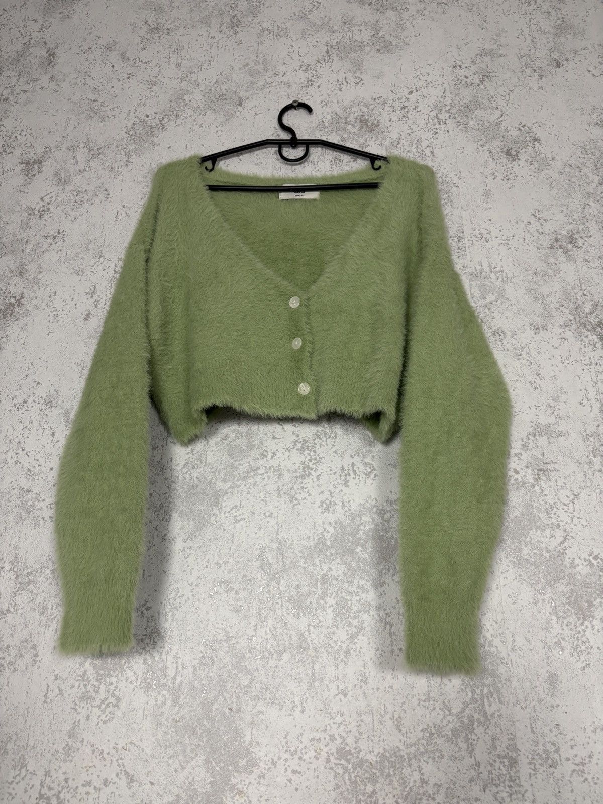Japanese Brand 3.3 Field Trip Fuzzy Knit Cropped Cardigan Green Japan M Size US M / EU 48-50 / 2 - 2 Thumbnail