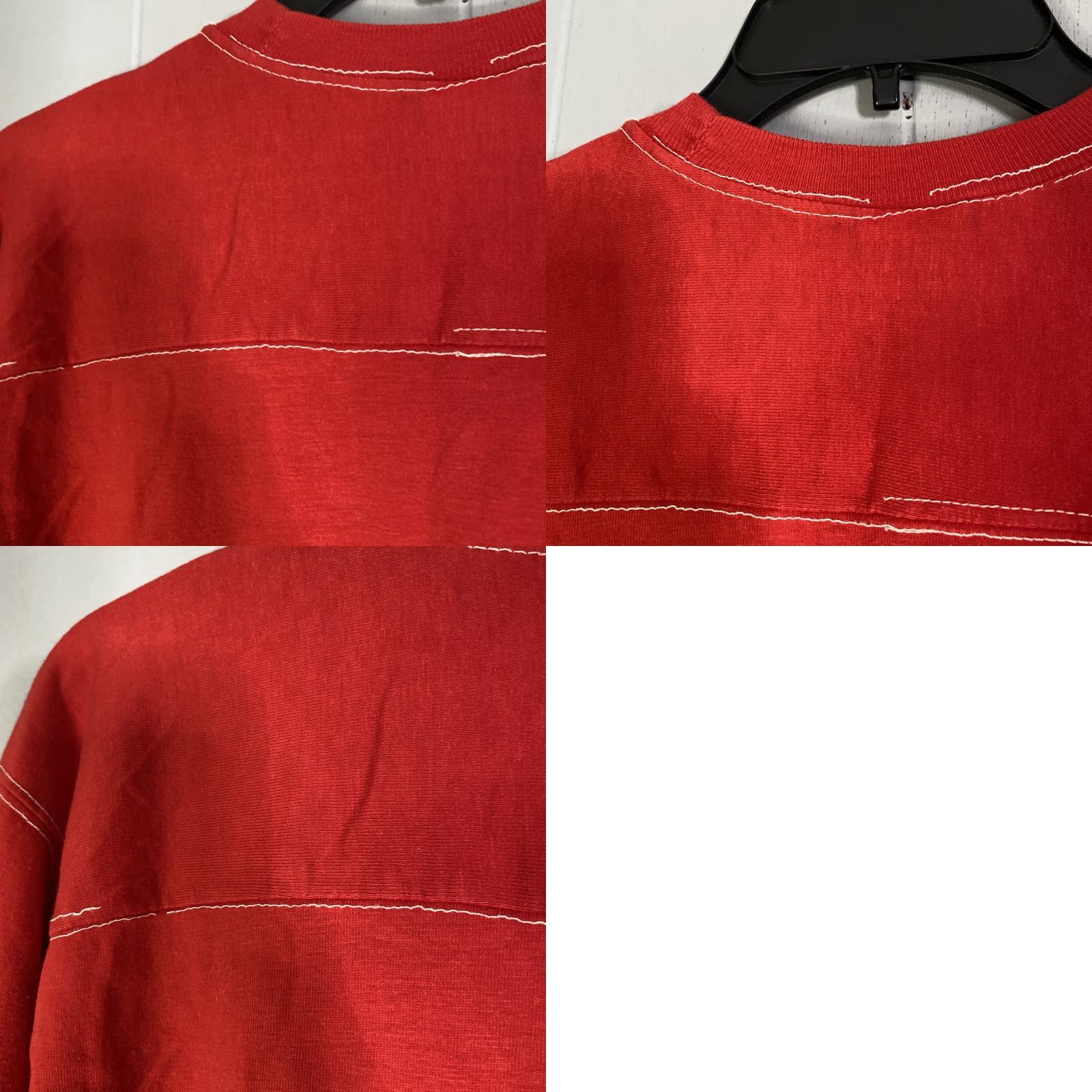 Vintage VINTAGE 80s Single Stitch T Shirt Red Sportswear Ringer Sleeve Adult Medium X 29 Fits Medium Size US M / EU 48-50 / 2 - 9 Thumbnail