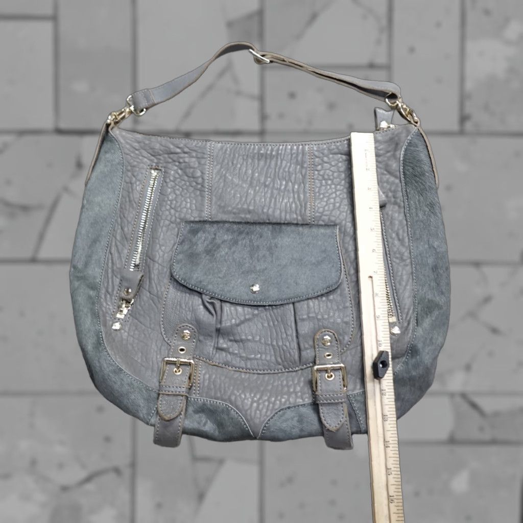 Ted Baker Ted Baker Womens Bag Handbag Gray Leather Hair On Hide Hobo NEW Bag Womens Medium Gray Leather Hobo 90s? Size ONE SIZE - 1 Thumbnail