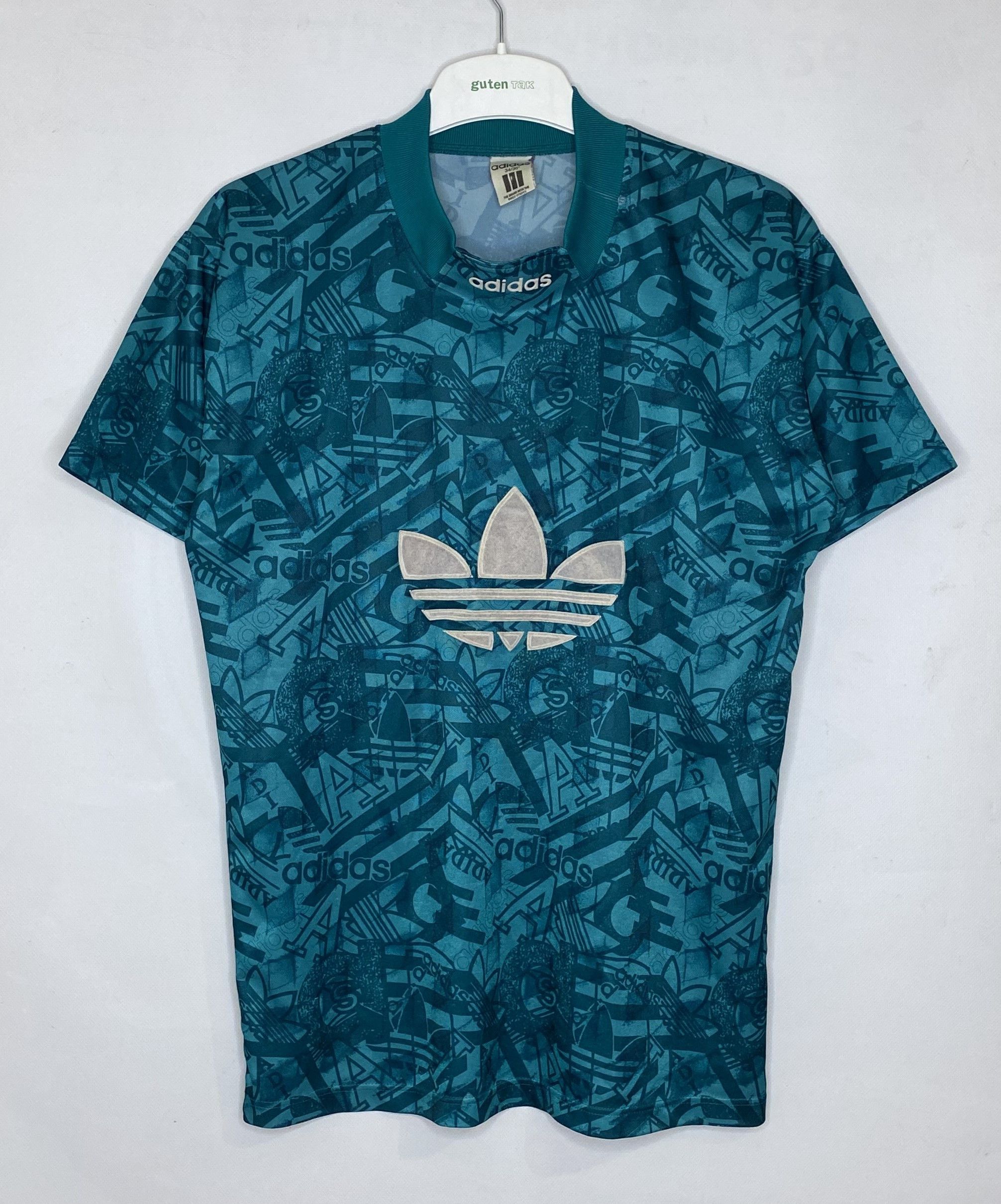 Adidas × Vintage VINTAGE ADIDAS ORIGINAL 90s SHIRT CENTER BIG LOGO MADE IN UK Size US S / EU 44-46 / 1 - 1 Thumbnail