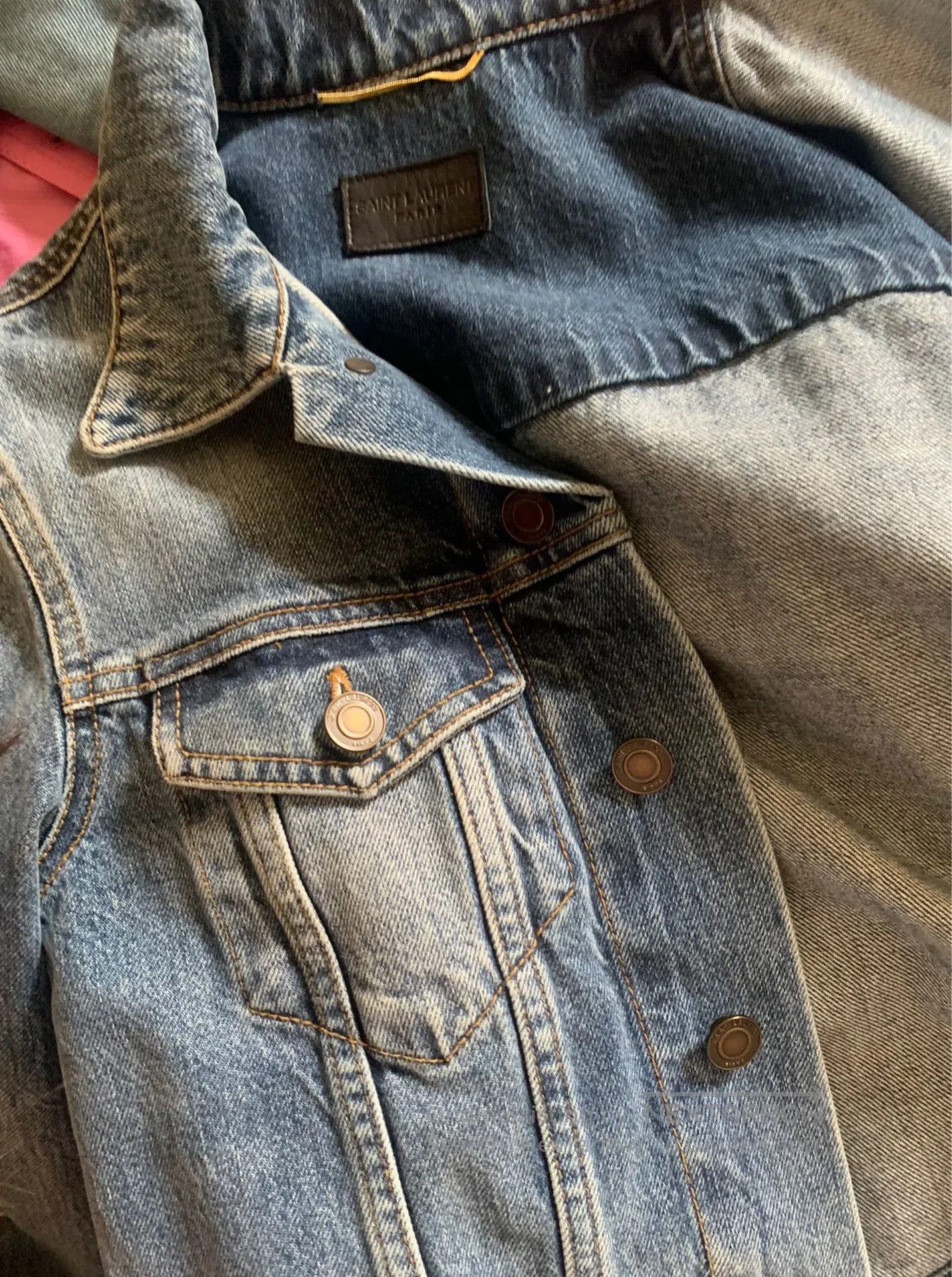 Saint Laurent Paris Saint Laurent Blue Denim Jacket. Size XS / US 0-2 / IT 36-38 - 9 Thumbnail