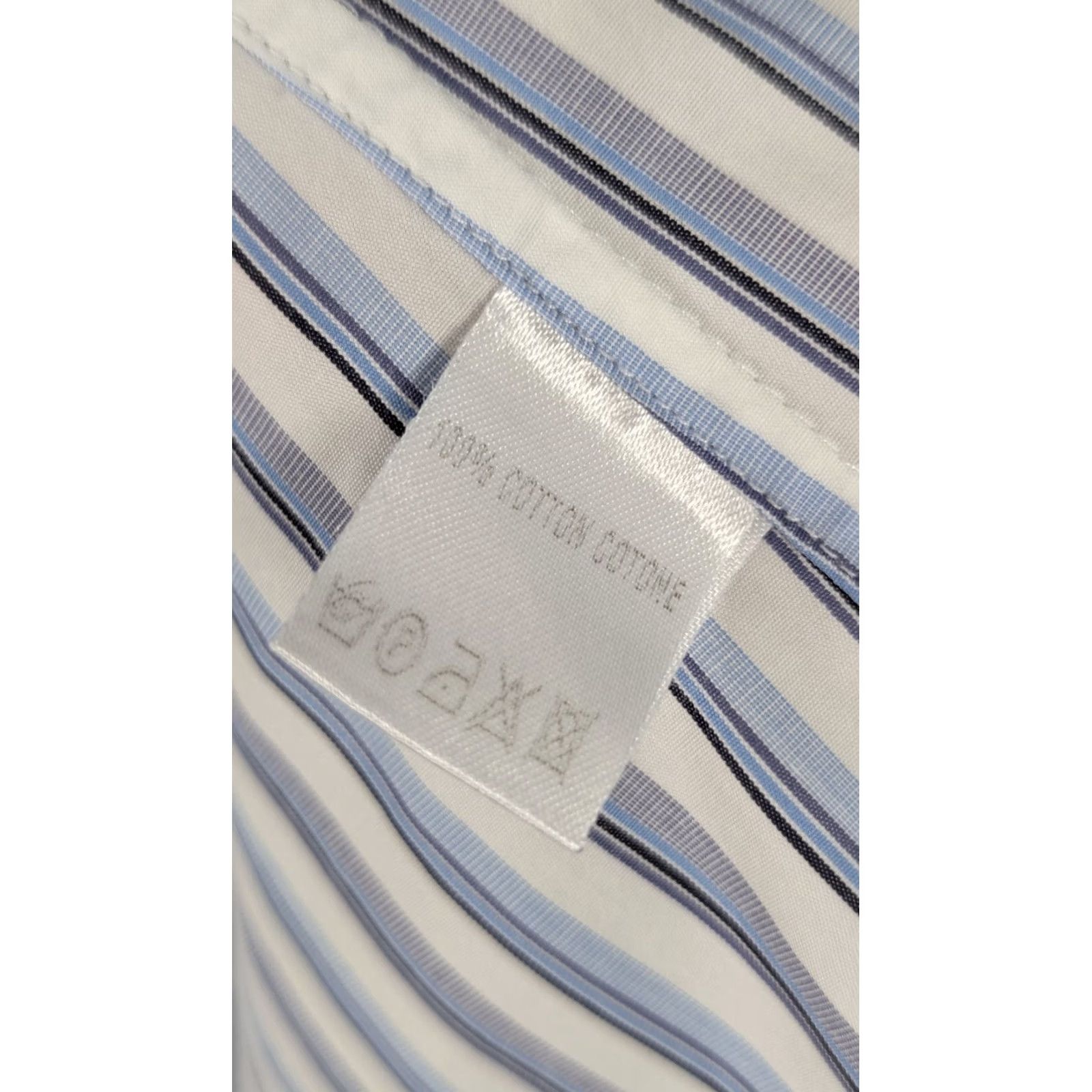Ermenegildo Zegna Ermenegildo Zegna Dress Shirt Striped Blue White 100% Cotton Italy Made 16 41 Mens Formal Button Down Collar Tailored Fit Vintage Archival Luxury Size 42R - 4 Thumbnail
