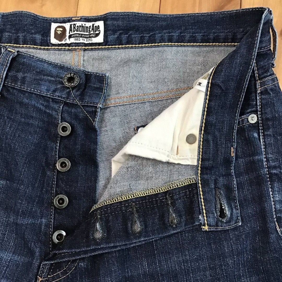 Bape BAPE Cosmos milo embroidered denim shorts APE NIGO ★size M Size US 32 / EU 48 - 6 Thumbnail