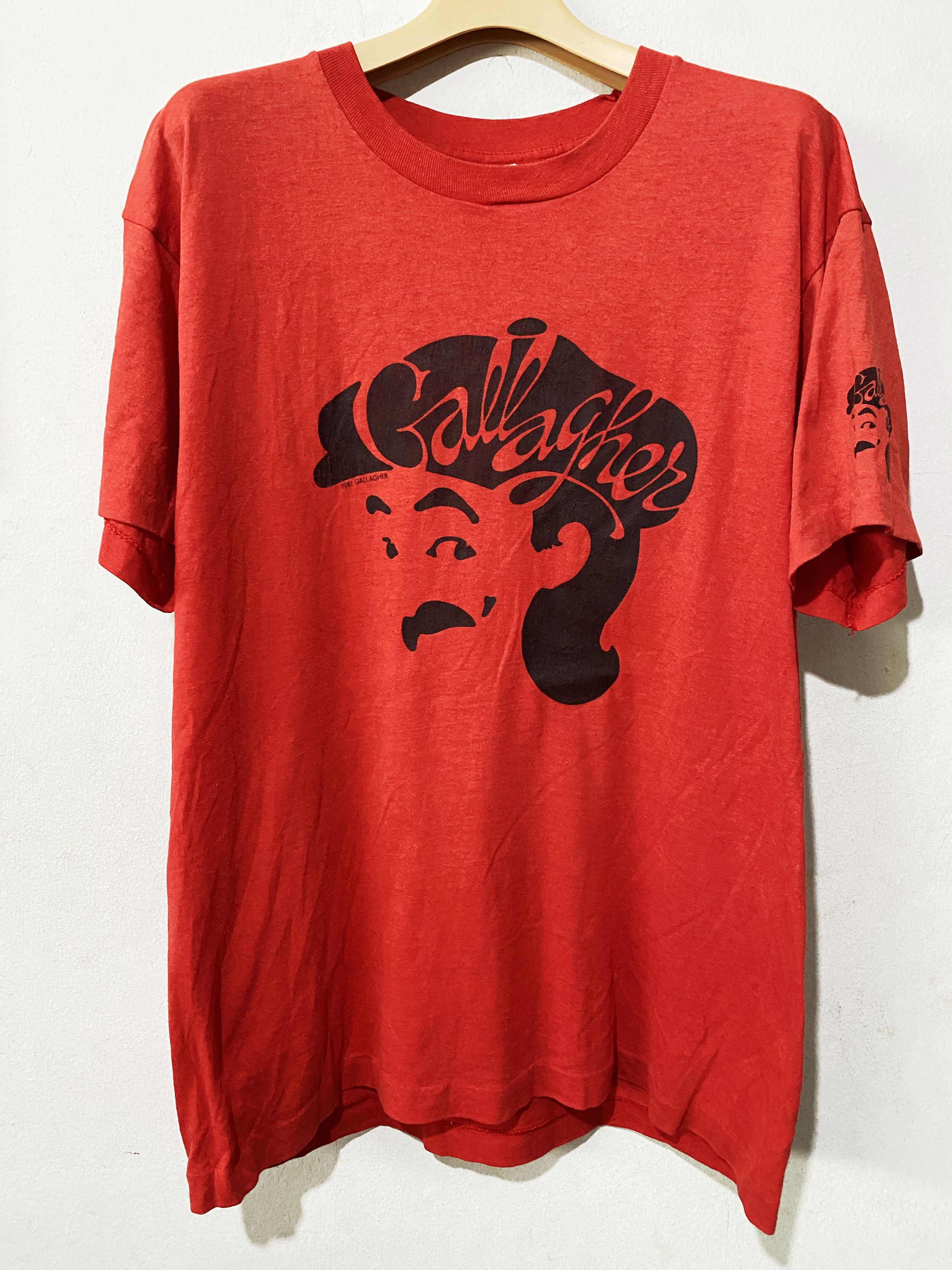 Band Tees × Vintage Vintage 1981 Gallagher Shirt Size US XL / EU 56 / 4 - 1 Thumbnail