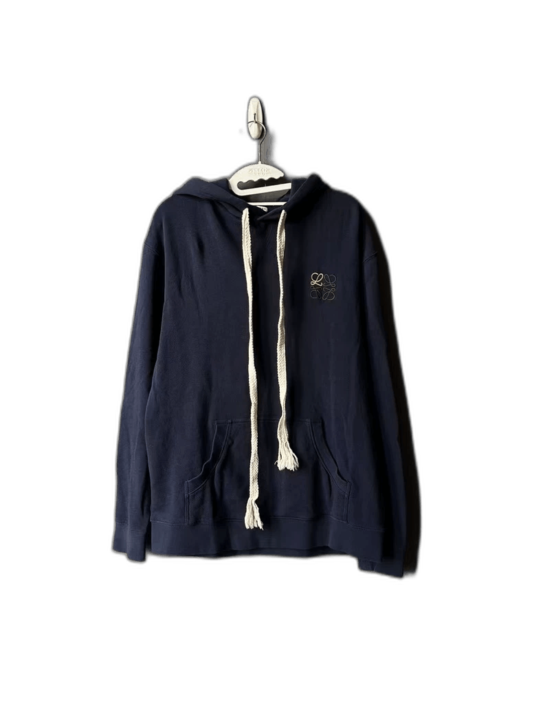Loewe Loewe Navy Blue Embroidered Logo Hoodie Size US L / EU 52-54 / 3 - 1 Thumbnail