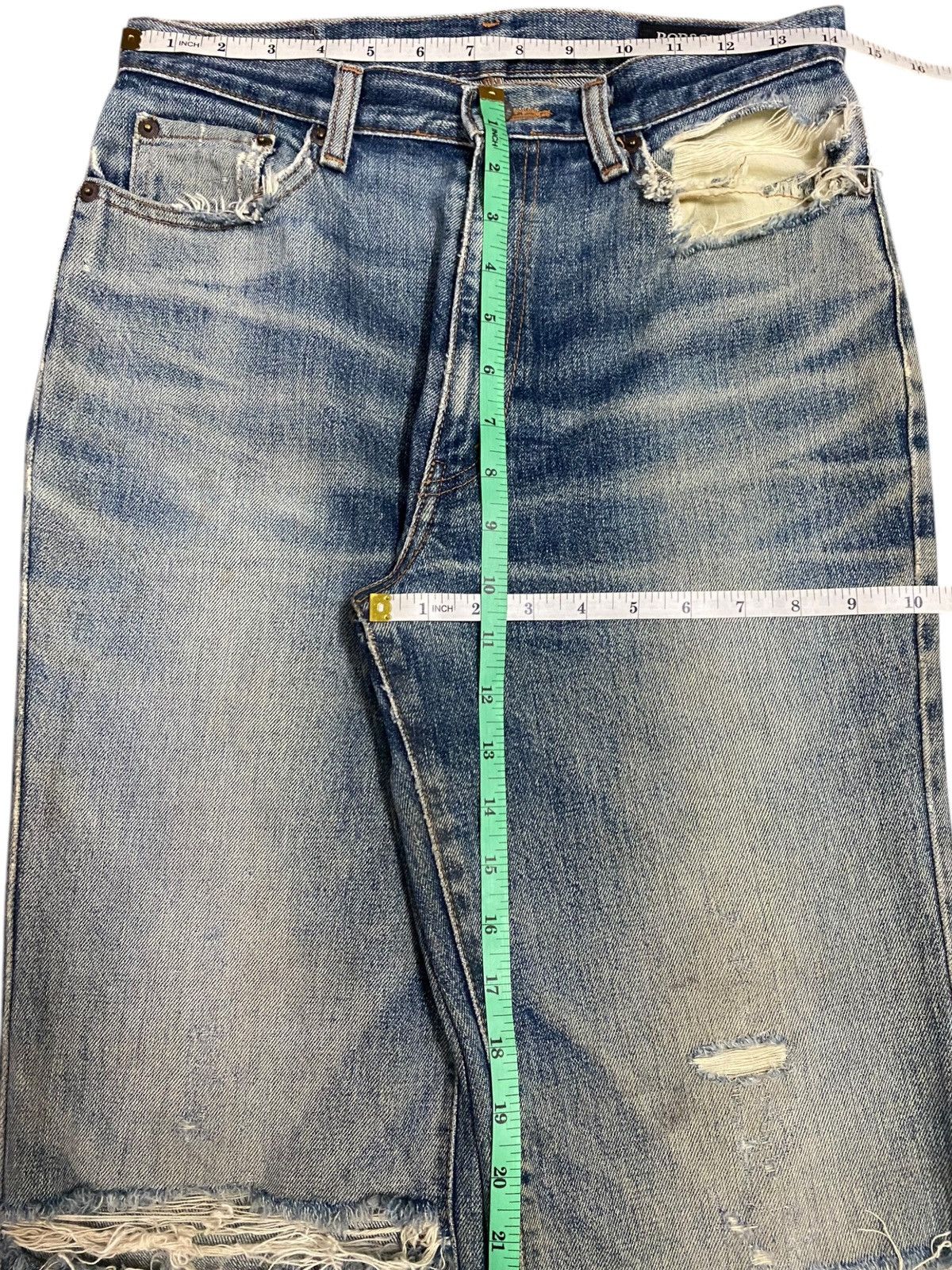 Vintage Vintage Bobson Japan Blue Wash Distressed Loose Jeans Size US 29 - 22 Thumbnail