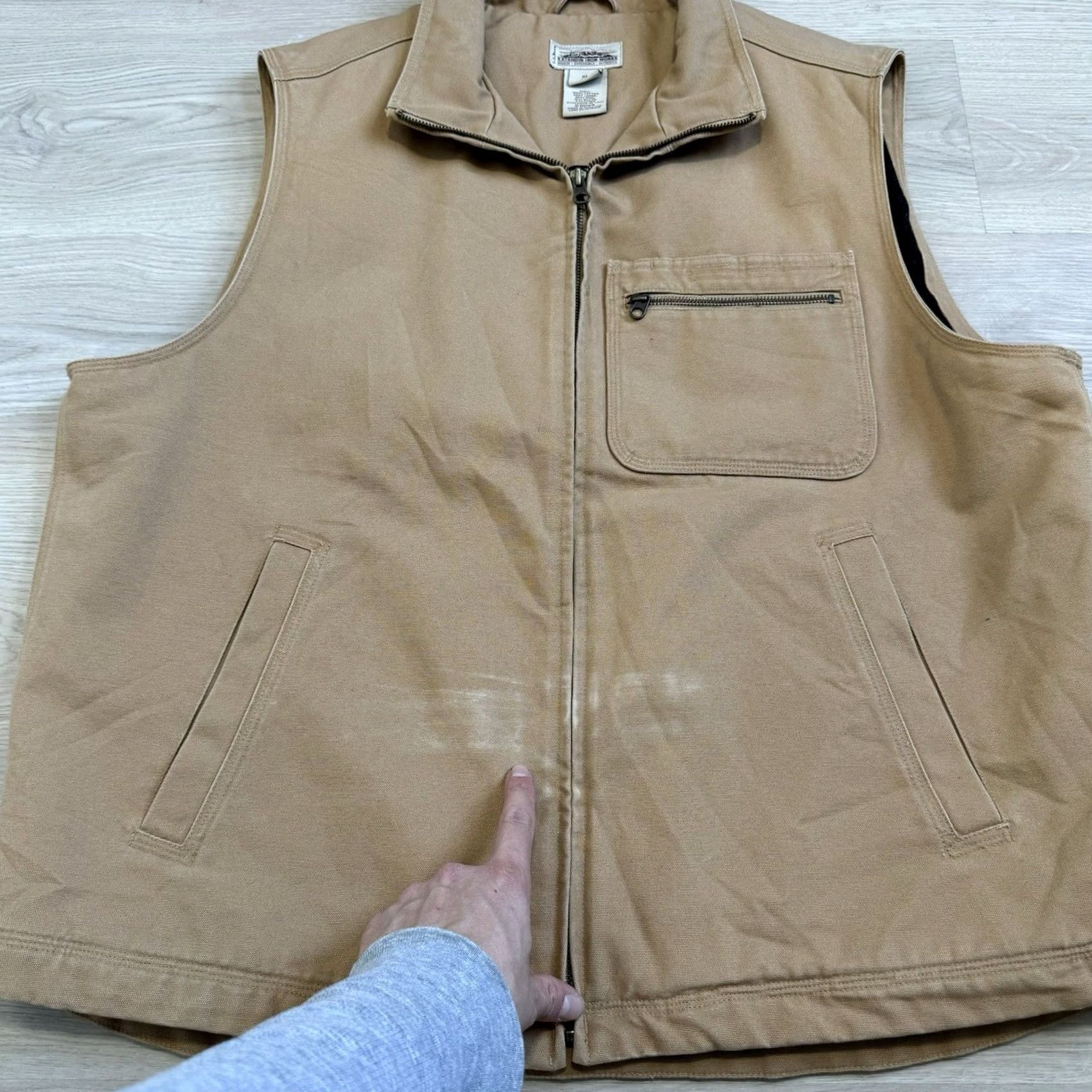 Vintage L.L.Bean Vest Mens XL Brown Katahdin Iron Works Full Zip Pockets Canvas Wool Size US XL / EU 56 / 4 - 5 Thumbnail