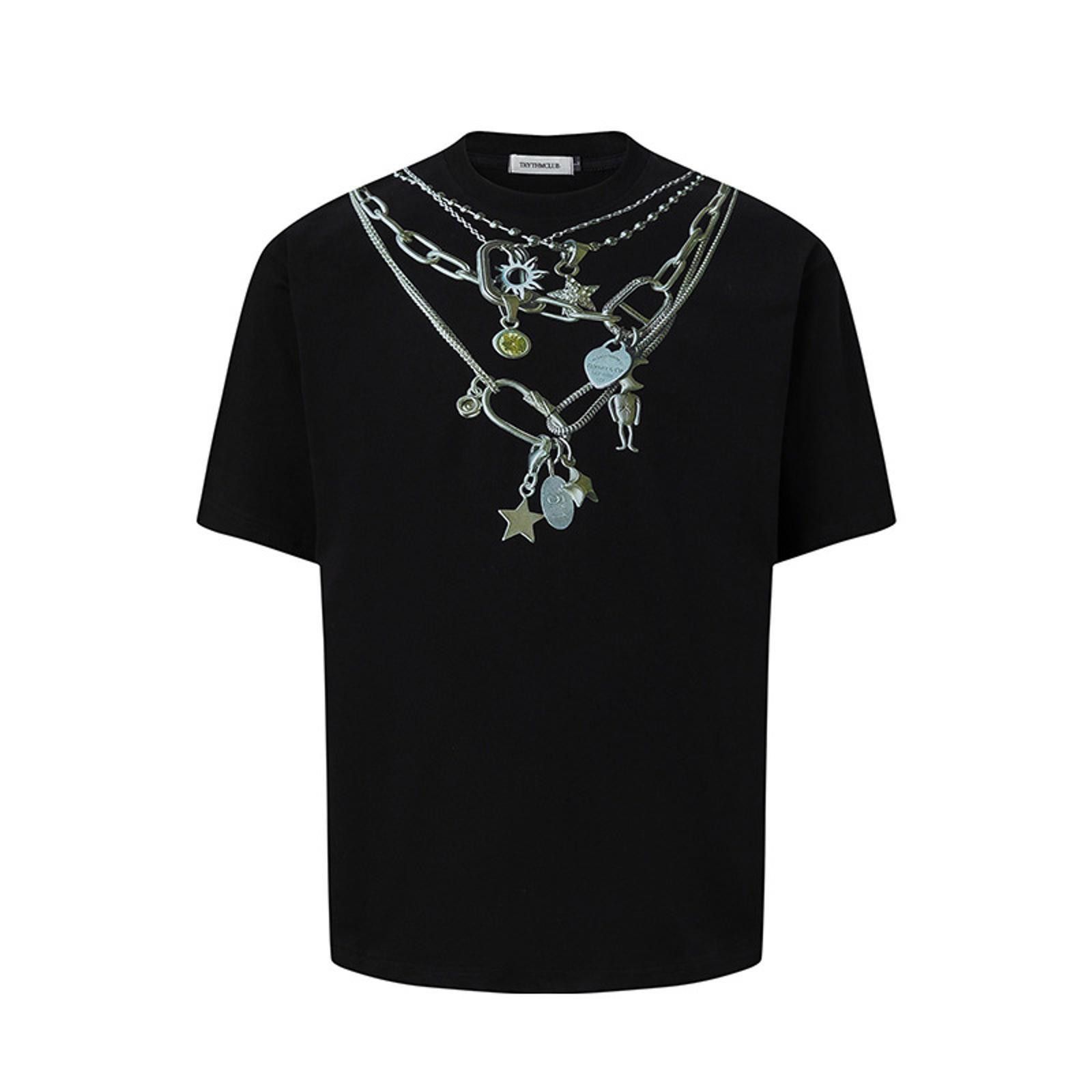 Vintage Black Graphic T-Shirt with Chain Design Size US M / EU 48-50 / 2 - 1 Preview