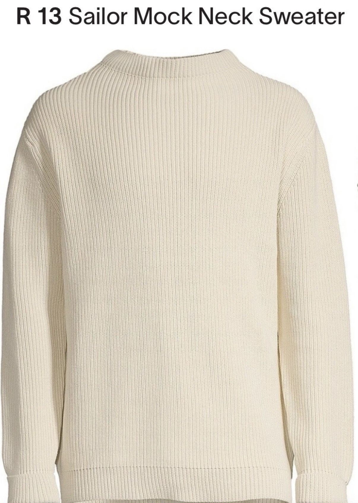 R13 R13 Mock Turtle Neck Long Sleeve Pullover New w/ Tags Size US L / EU 52-54 / 3 - 1 Thumbnail