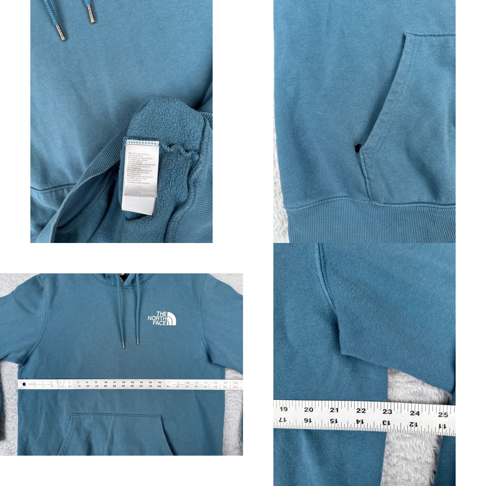 The North Face The North Face Hoodie Mens Large Blue Cotton Blend Pullover Size US L / EU 52-54 / 3 - 8 Thumbnail