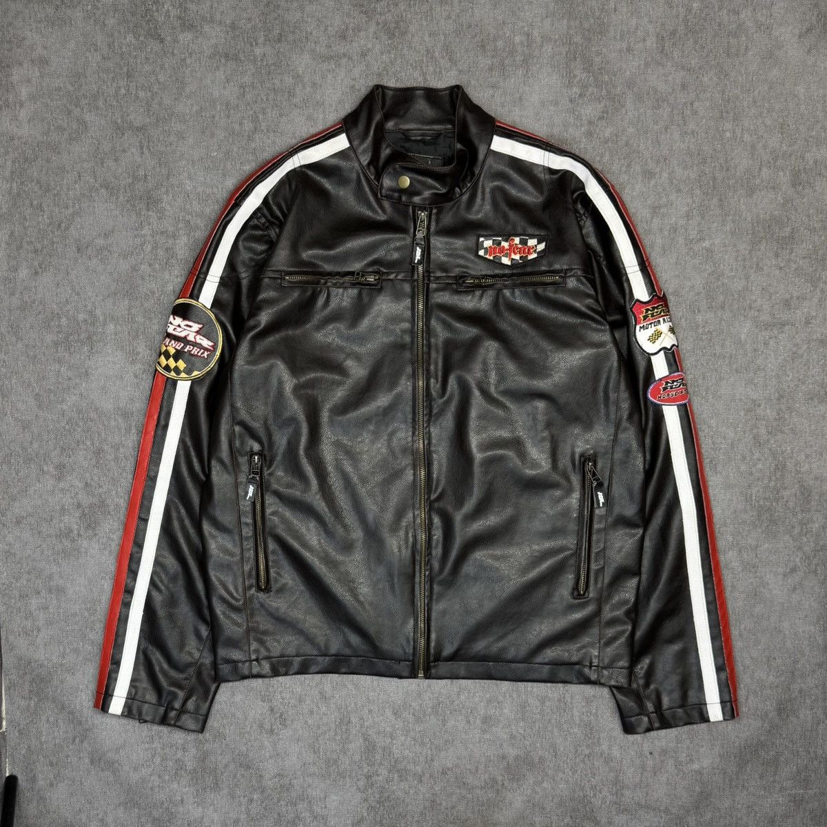 No Fear × Vintage Vintage leather jacket No Fear Racing retro 90s Size US M / EU 48-50 / 2 - 8 Thumbnail