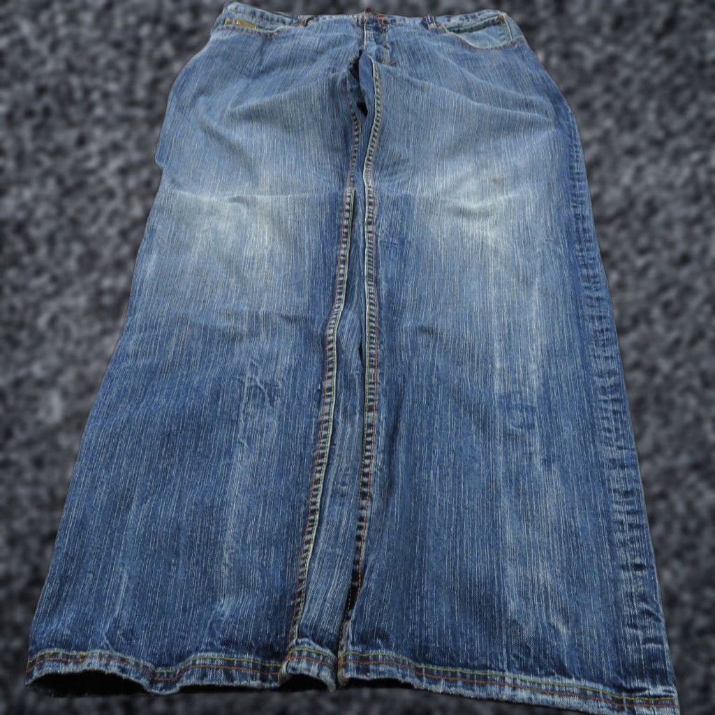 Denime VINTAGE LRG Jeans Men Baggy 38 Wide Leg Opening 5-Pocket Denim Denim Blue Cotton High Rise Grunge 90s Hip Hop Size US 38 / EU 54 - 1 Thumbnail