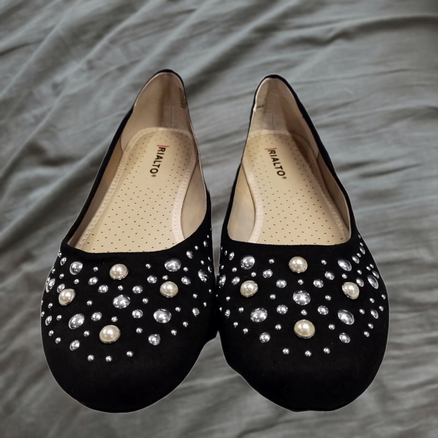 Vintage Rialto Ballet Flats Womens US 10M Black Round Toe Slip On Size US 10 / IT 40 - 1 Thumbnail
