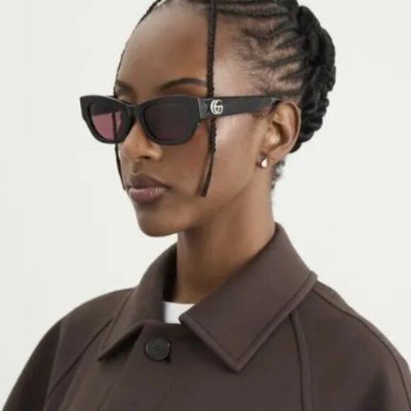 Gucci Gucci GG1954SA 001 Sunglasses Black Cat Eye Frame Size ONE SIZE - 2 Thumbnail