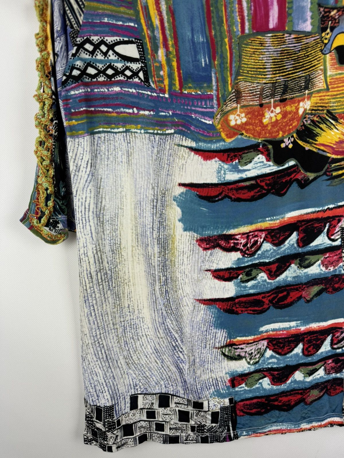 Other Save The Queen Ladies Y2K Patterned Top Tunic Blouse Size L / US 10 / IT 46 - 18 Thumbnail
