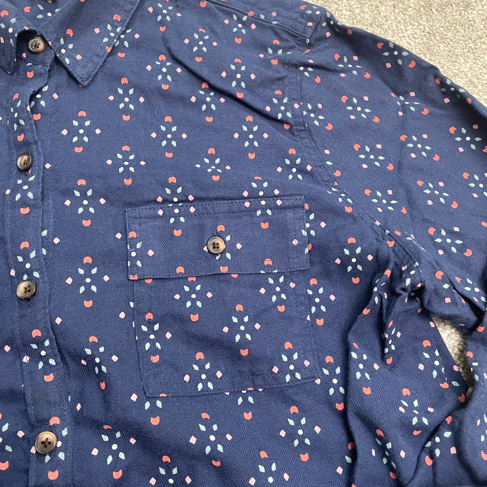 Croft & Barrow Croft & Barrow Printed Button Down Shirt Womens XL Blue Long Sleeve Casual Top Size XL / US 12-14 / IT 48-50 - 4 Thumbnail