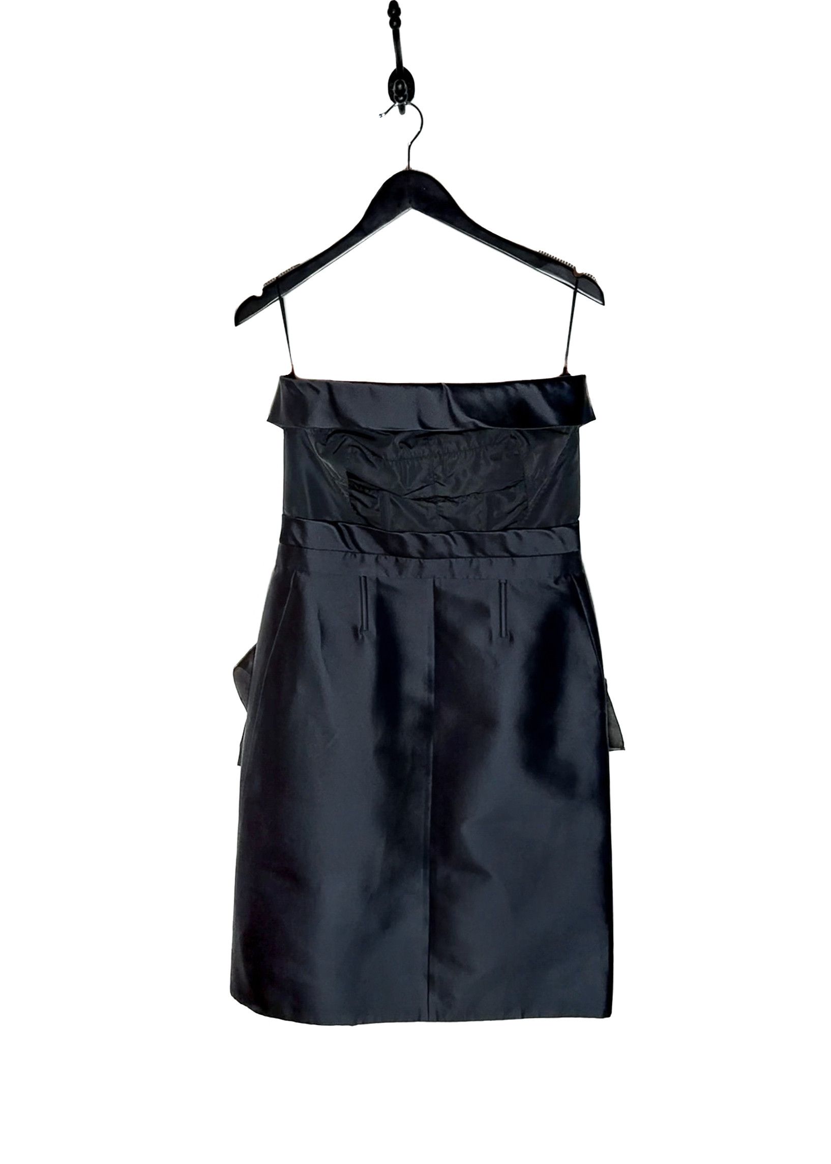 Louis Vuitton Louis Vuitton Navy Blue Satin Bustier Strapless Bow Dress Size L / US 10 / IT 46 - 1 Thumbnail