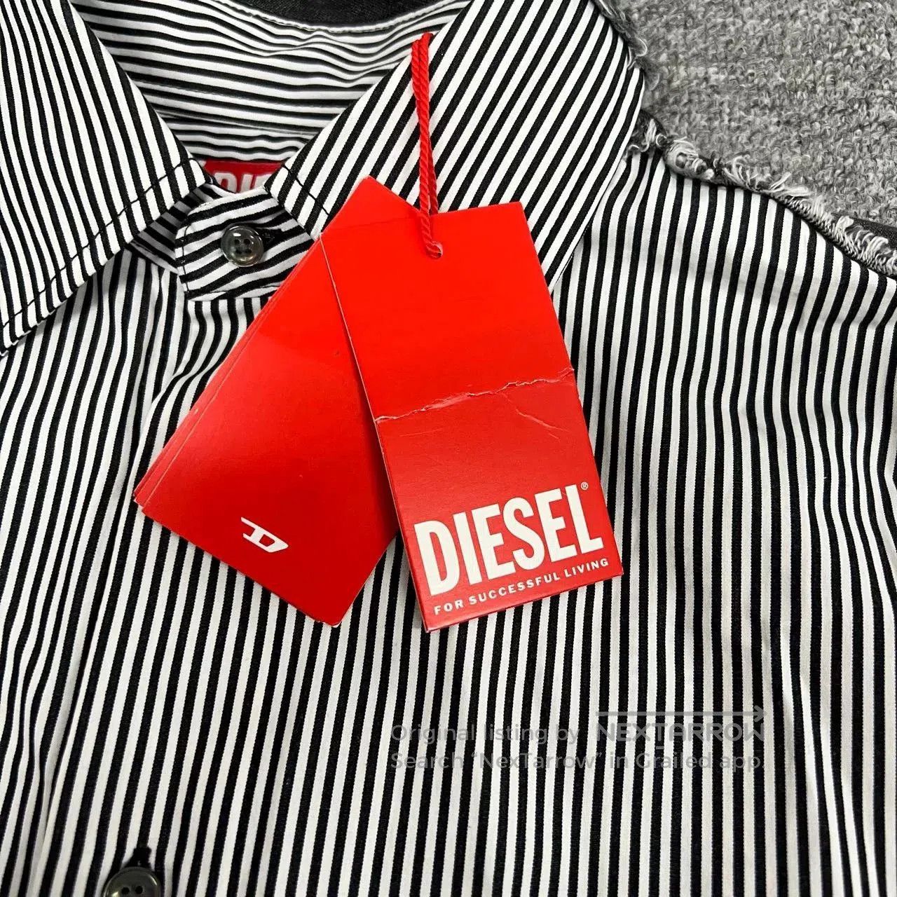 Diesel Diesel Vertical Stripe Denim Panel Shirt. Size US S / EU 44-46 / 1 - 5 Thumbnail