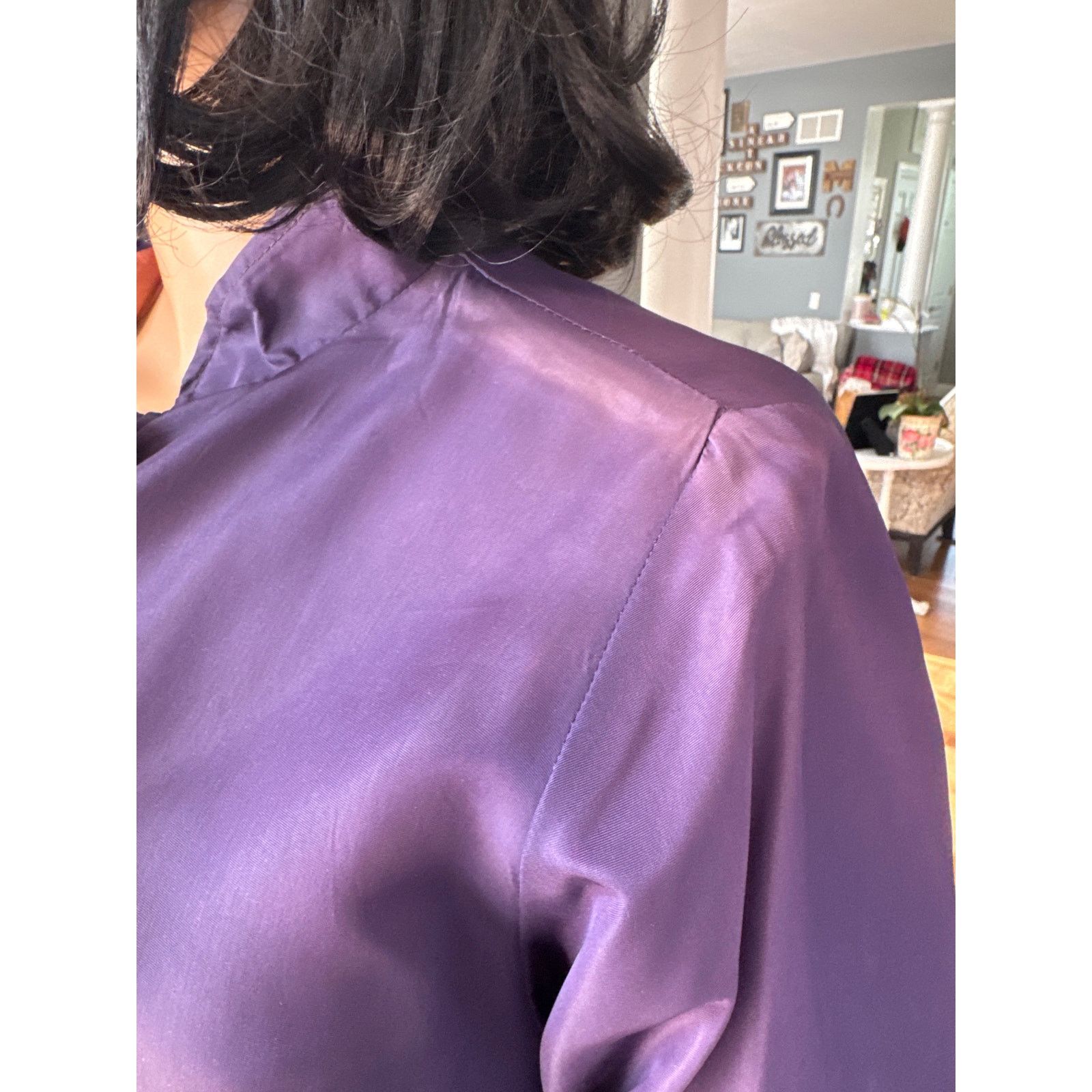 Vintage Vintage Purple Sateen Lined Duster Swing Coat 3 button close Size L / US 10 / IT 46 - 10 Thumbnail