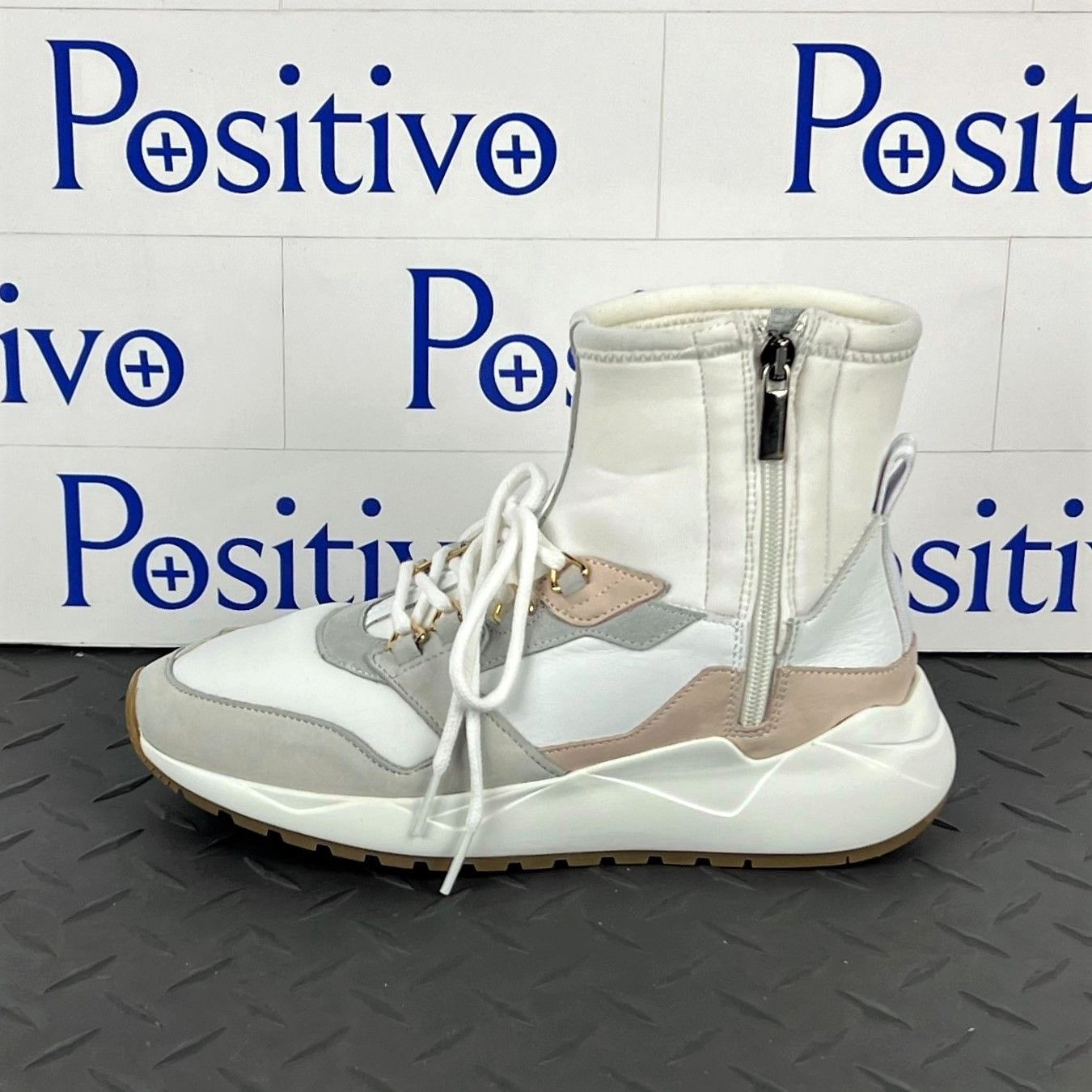 Buscemi Buscemi Run1 Zip Grey/White Leather Sneakers US 7 SAMPLE Size US 7 / IT 37 - 1 Thumbnail