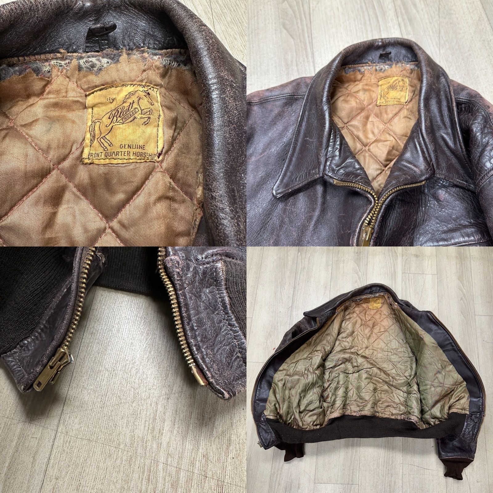 Vintage VINTAGE Blatt Horsehide Leather Jacket Mens XL Brown Front Quarter 90s Quilted Lined Bomber Jacket Riding Style аксесс? Size US XL / EU 56 / 4 - 8 Thumbnail