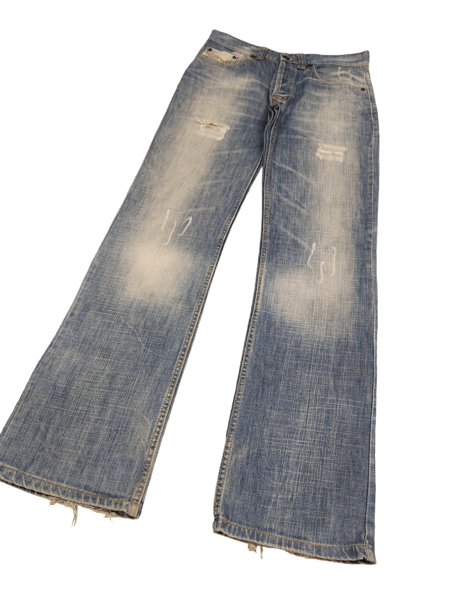 Diesel Flare Jeans Diesel Clawmark Distress Faded Boot Cut Y2k Size US 31 - 11 Thumbnail
