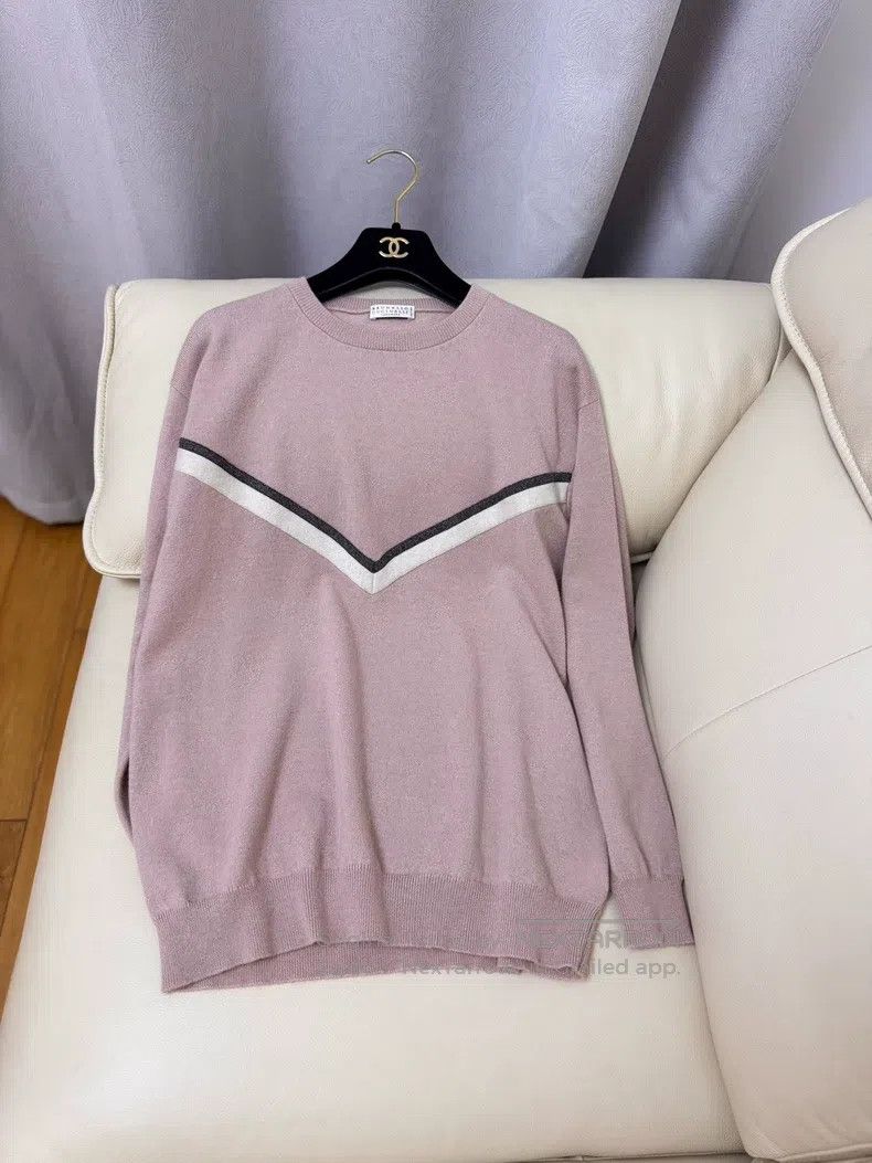 Brunello Cucinelli Brunello Cucinelli Tea Pink Cashmere Knit Top Size M / US 6-8 / IT 42-44 - 2 Thumbnail