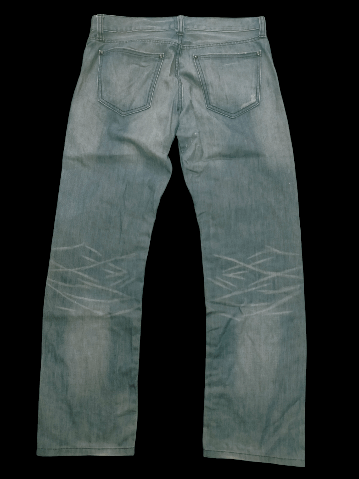Japanese Brand × Uniqlo 🔥 Vintage Y2K Uniqlo Washed Distressed Slim Fit Jeans Size US 33 - 2 Thumbnail