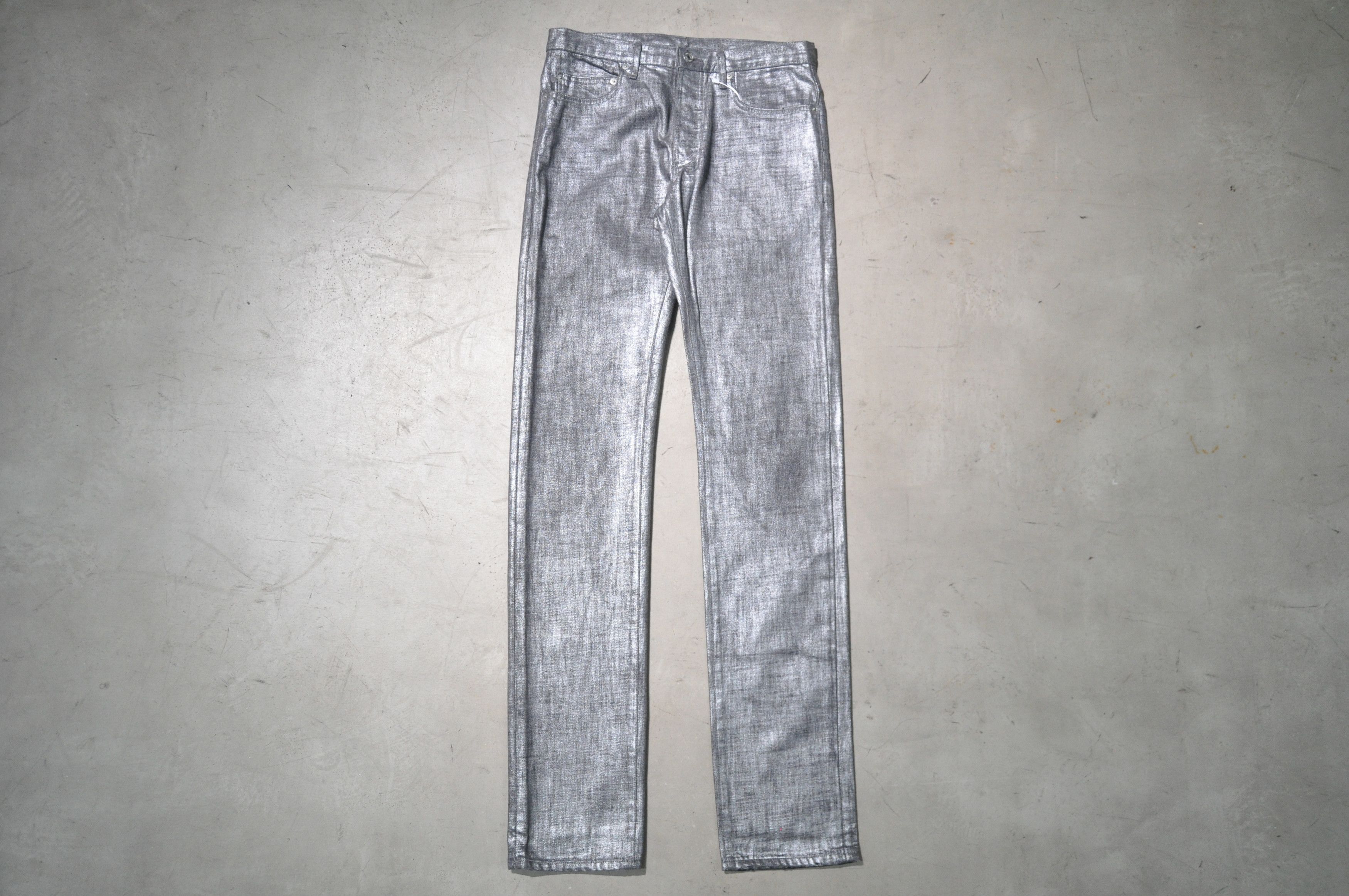 image of Dior - Kris Van Assche - S/s 08 - Radioactive Denim Jean in Metallic, Men's (Size 30)