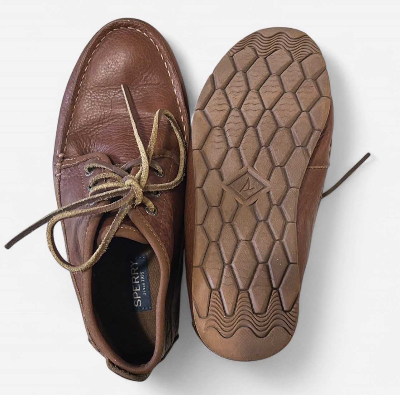Sperry Sperry Leather Cognac Brown Chukka Hi Top Boat Shoes Size 8 Size US 8 / EU 41 - 8 Thumbnail