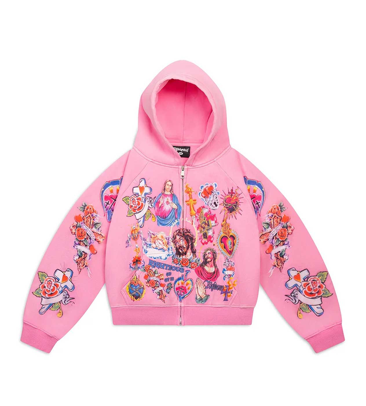 Other Righteous Risen King Zip Up Hoodie Pink Size US L / EU 52-54 / 3 - 1 Thumbnail