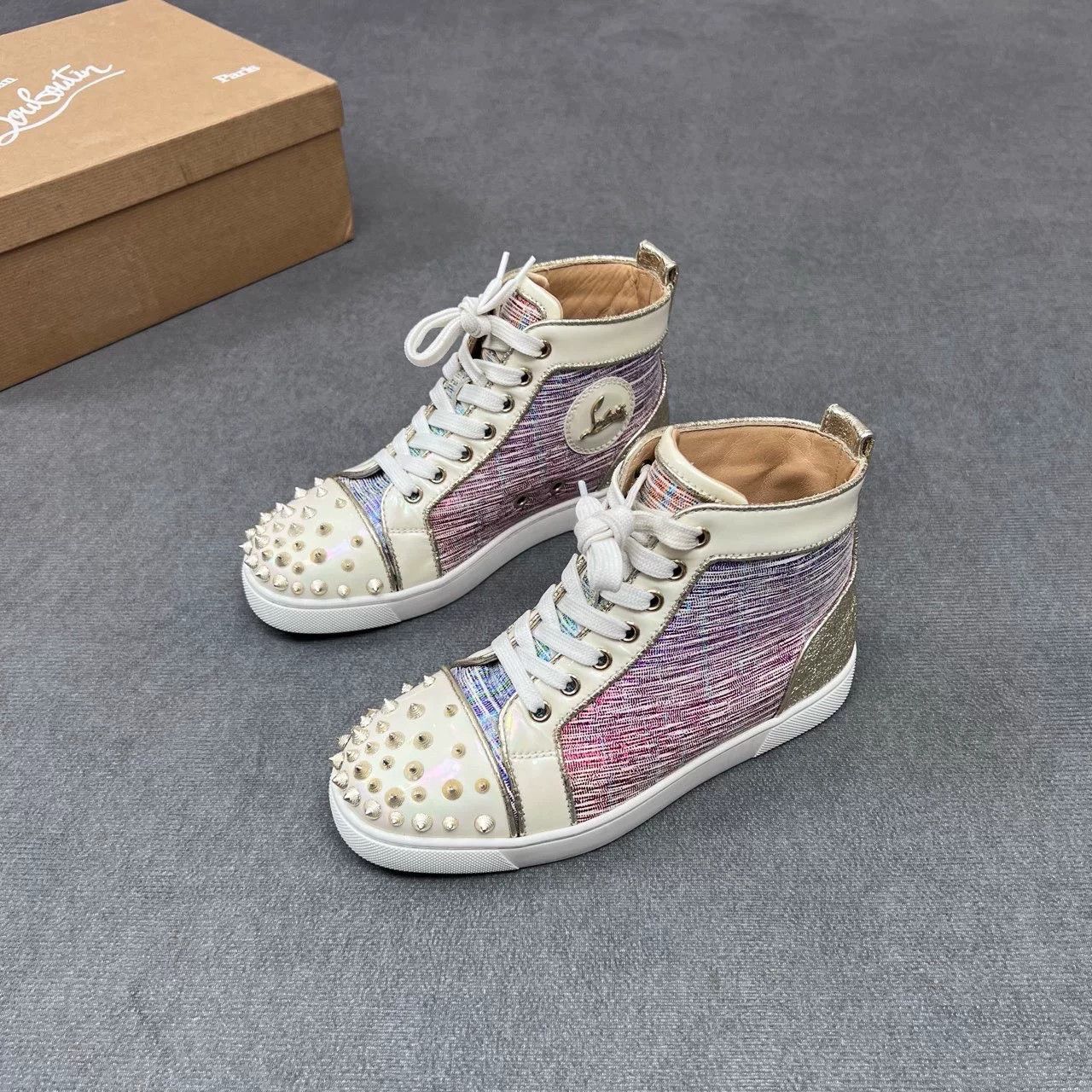Christian Louboutin CL Christian Louboutin Gradient Stud Sneaker Size US 4.5 / IT 34.5 - 1 Thumbnail