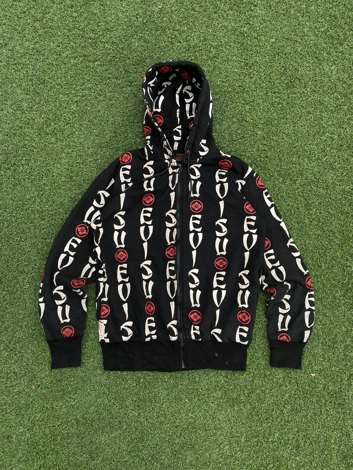 EVISU ZIP HOODIE FULL PRINT LOGO
