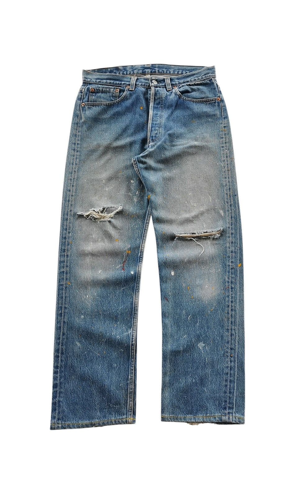 Levi's Vintage Levi's 501 Denim Jeans Paint Splattered Size 32x29 Size US 32 / EU 48 - 1 Thumbnail