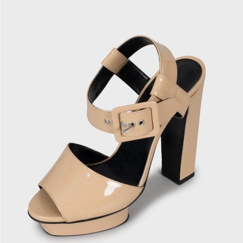Hermes Hermès Beige Patent Leather Sandals Sz.37.5 Size US 6.5 / IT 36.5 - 3 Thumbnail