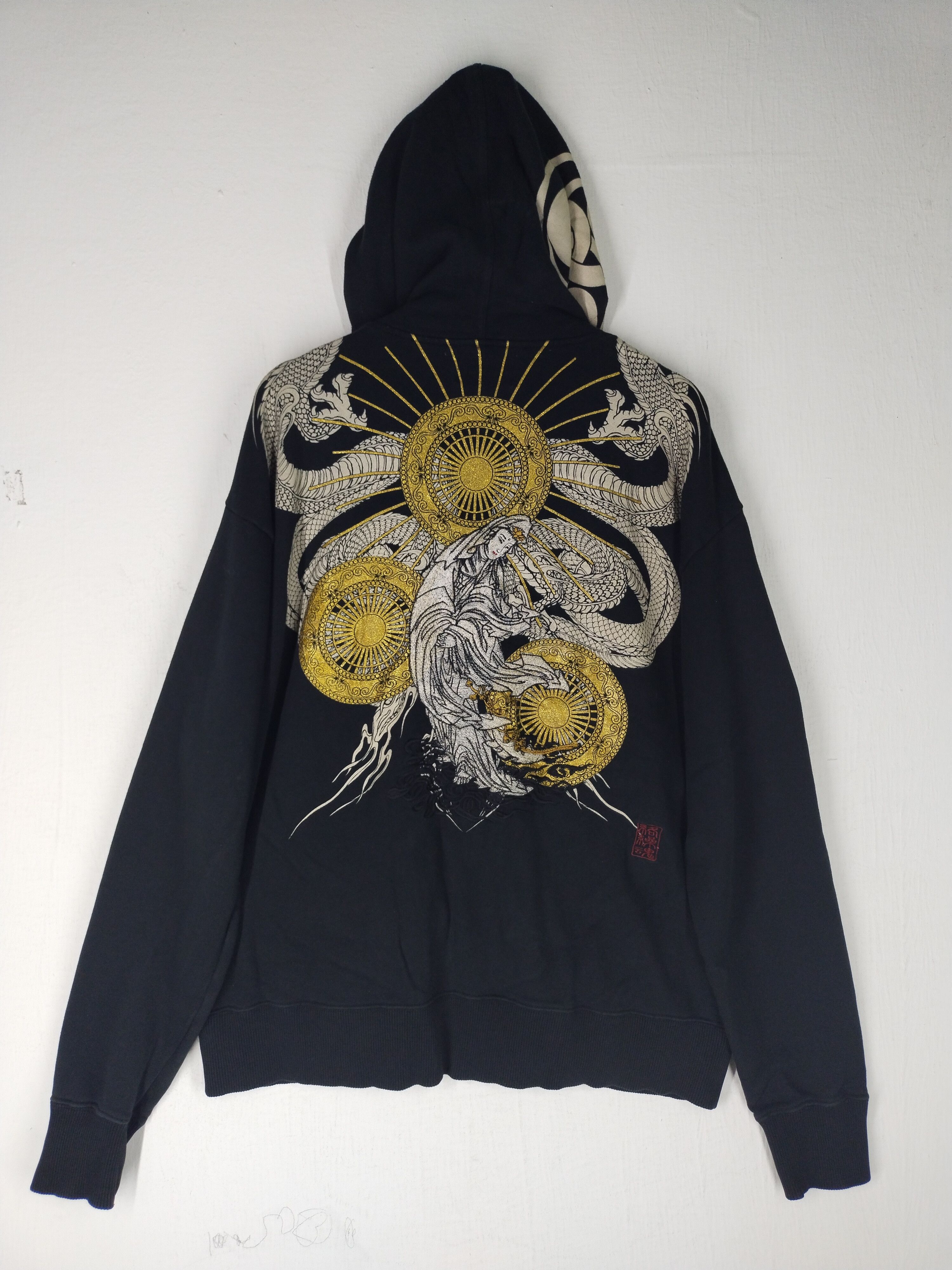 Vintage Karakuri Tamashi Japanese Design Embroidery Hoodie