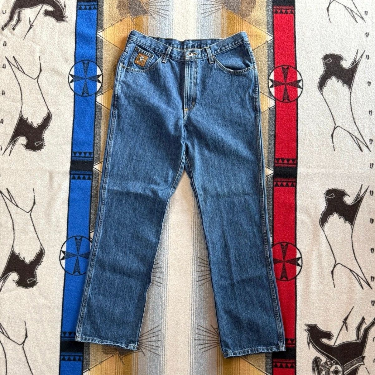 Denime Cinch Jeans Men’s Denim Blue 35x32 Straight Leg Cowboy Western Wear Regular Size Men Color Blue Pattern Solid Inseam 32 Size US 35 - 2 Thumbnail