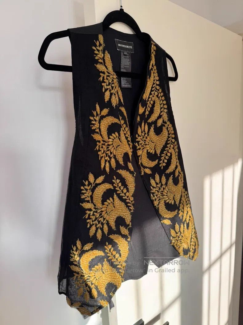 Ann Demeulemeester Ann Demeulemeester Size xxs Black Gold Totem Wool Vest Size XXS / US 00 / IT 34 - 4 Thumbnail