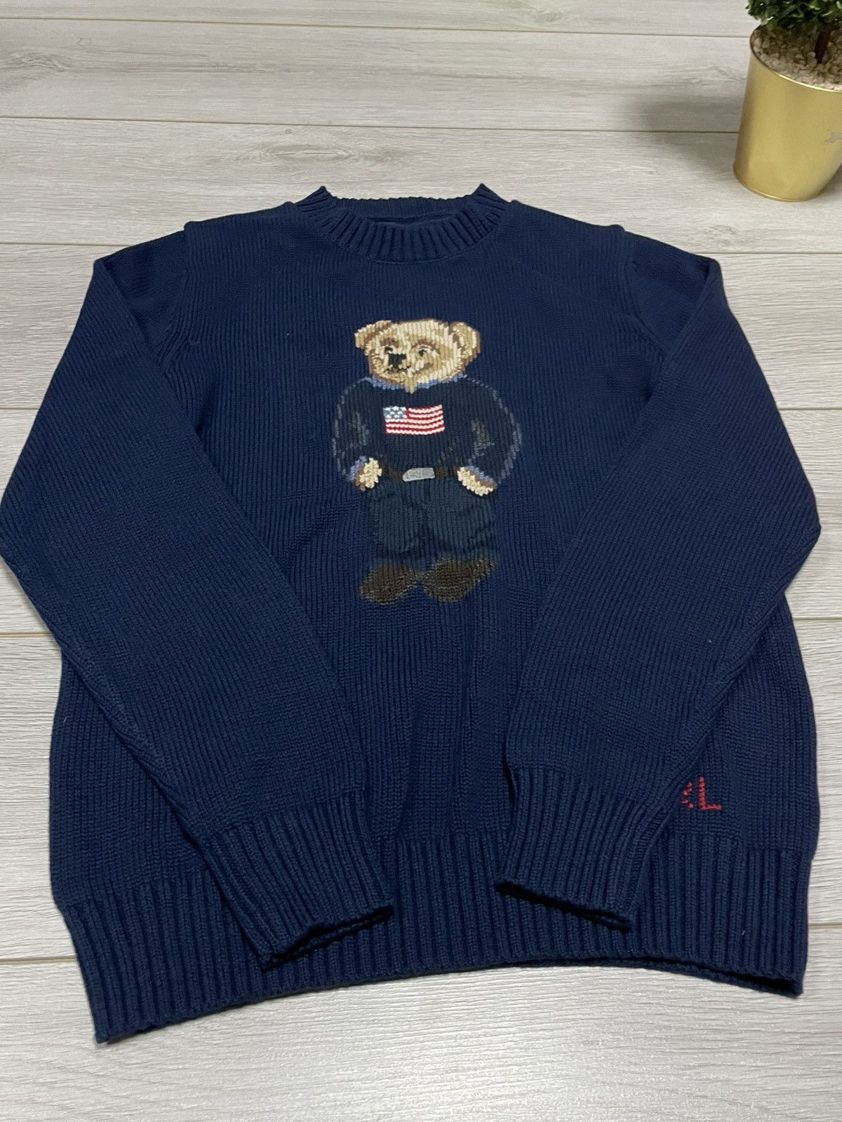 Polo Ralph Lauren POLO Bear 🇺🇸 Ralph Lauren sweater big logo USA flag Size US L / EU 52-54 / 3 - 10 Thumbnail