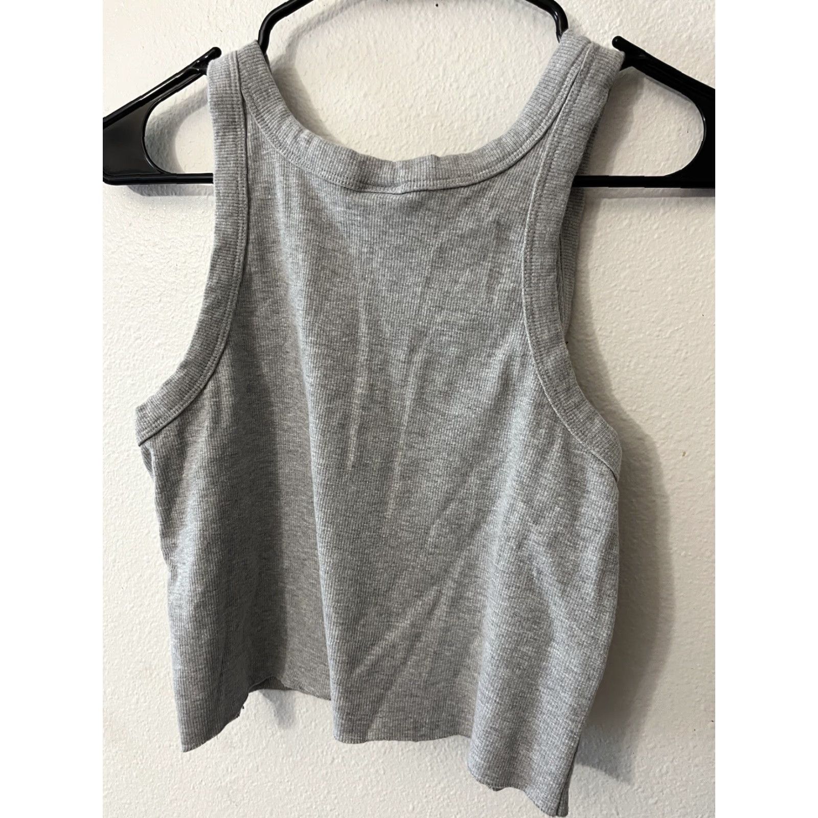H&M H&M Gray Cropped Tank Top Women Large Solid Size L / US 10 / IT 46 - 3 Thumbnail