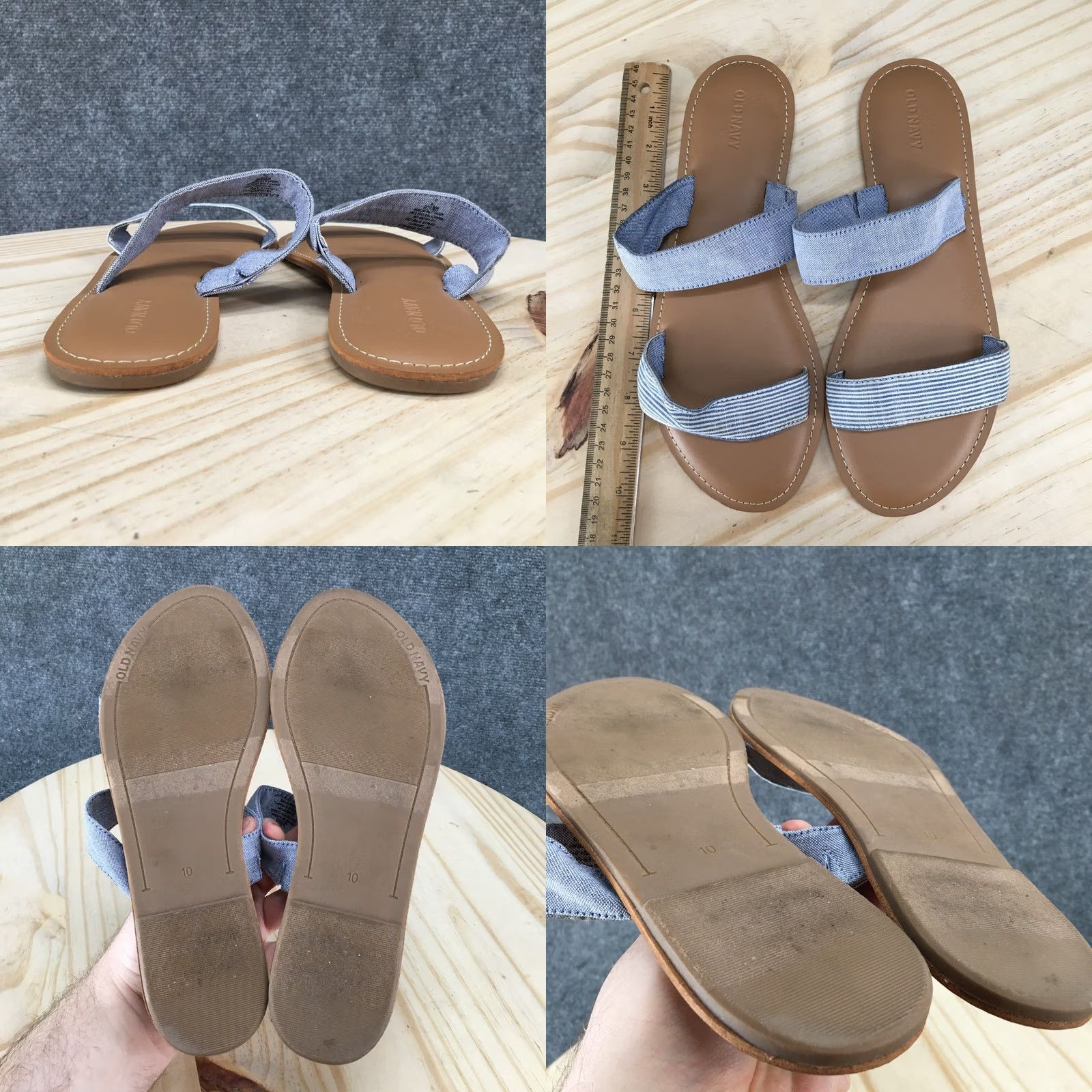 Old Navy Old Navy Sandals Womens 10 Double Strap Slide Blue Slip On Casual Comfort Flats Size US 10 / IT 40 - 8 Thumbnail