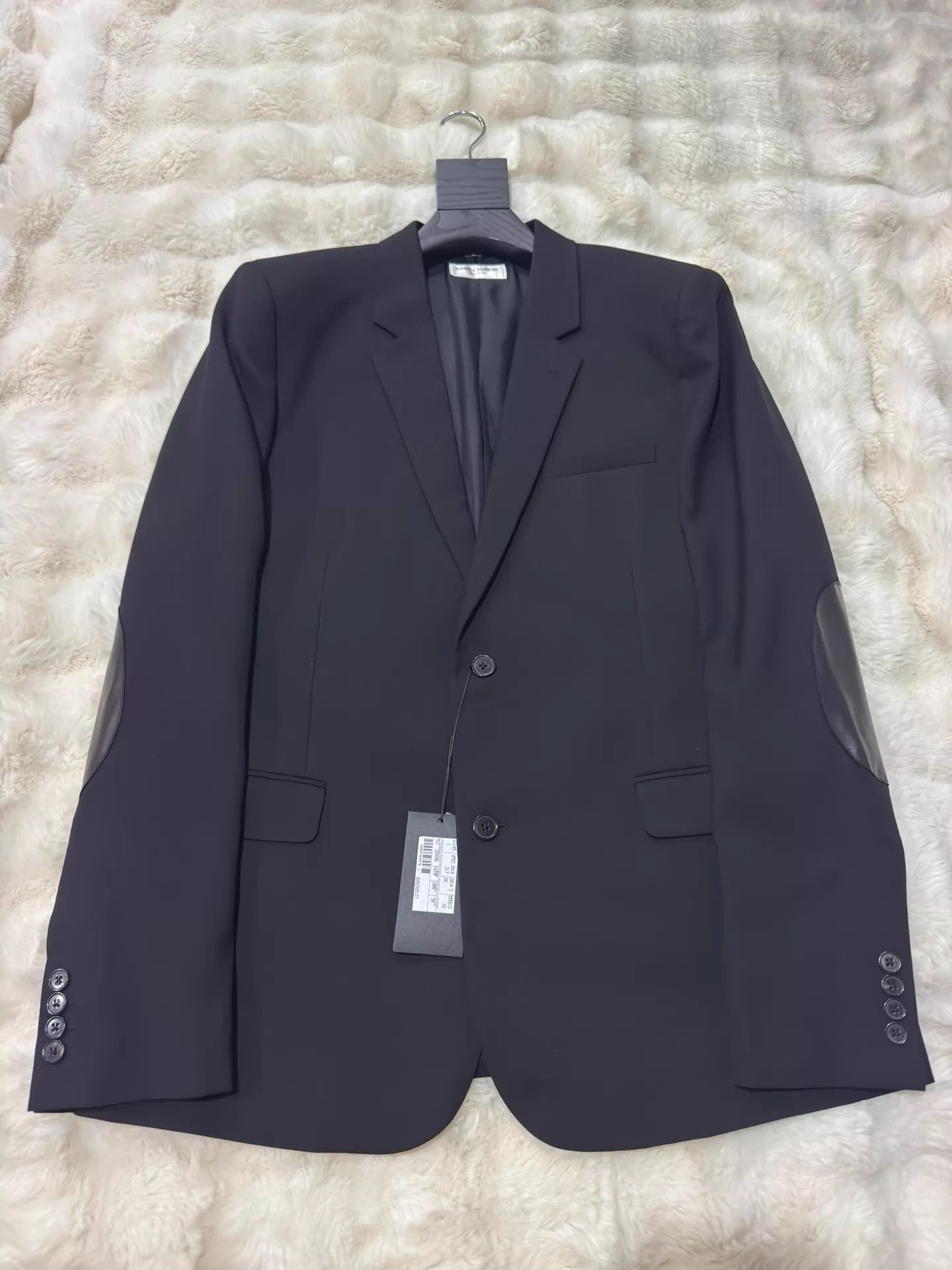 Saint Laurent Paris Saint Laurent SLP Hedi Leather Sleeve Wool Blazer 56 W/tags Size US XL / EU 56 / 4 - 1 Thumbnail