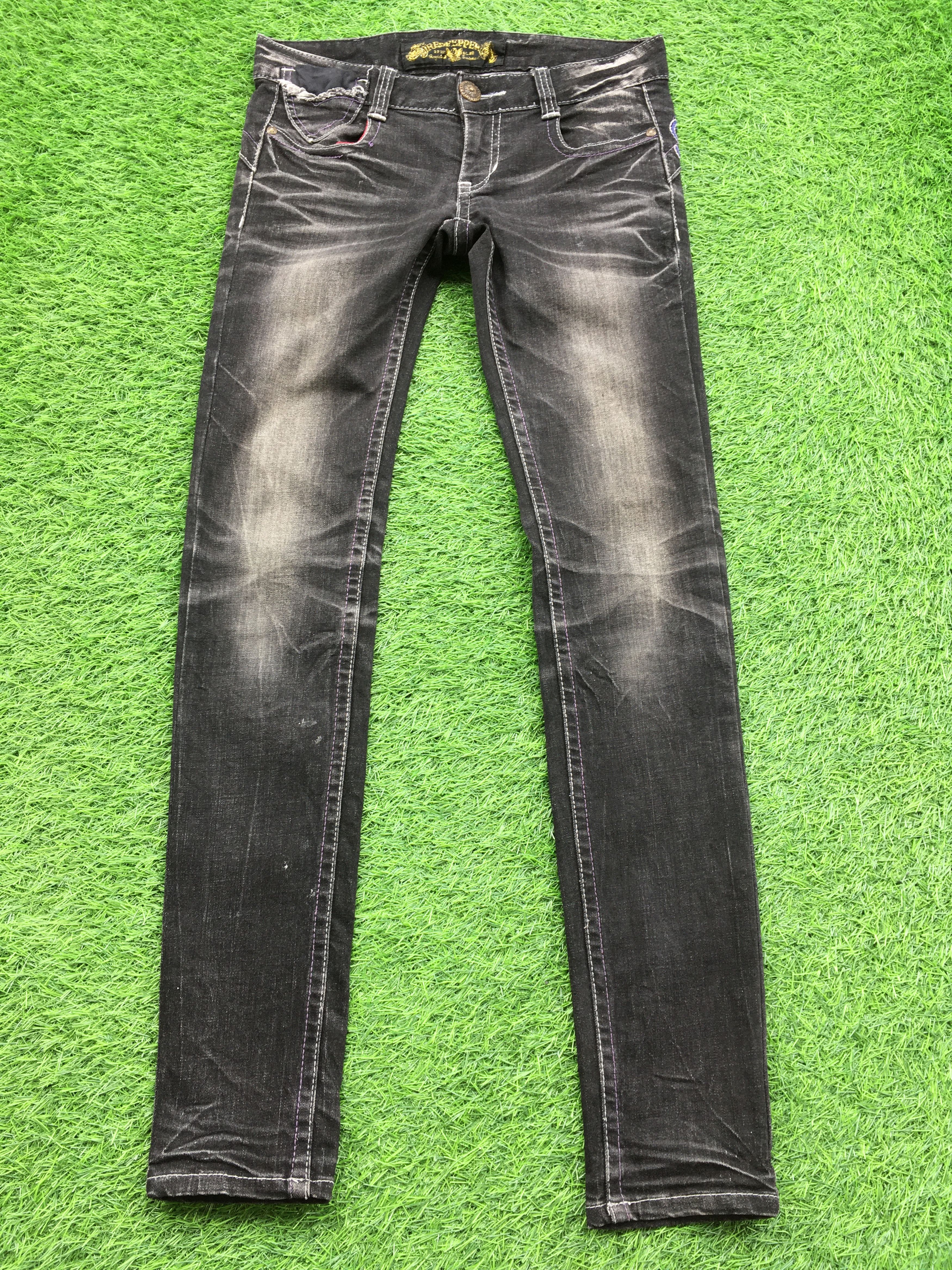 Japanese Brand Red Pepper embroidered low-rise skinny jeans D-1220 Size 27" / US 4 / IT 40 - 2 Thumbnail