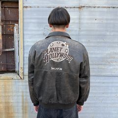 Vintage Planet Hollywood Men’s Leather Jacket 90’s Hong Kong Reversible